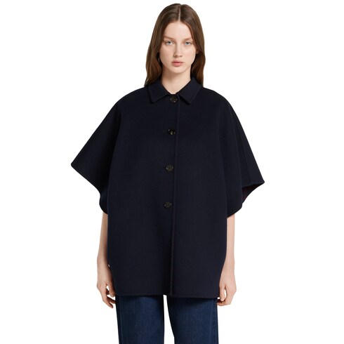 Reversible wool silk coat