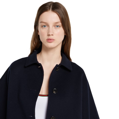 Reversible wool silk coat