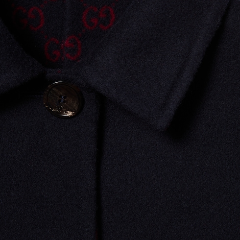 Reversible wool silk coat
