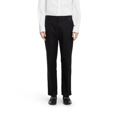 Pantalón de lona de algodón con tribanda Web