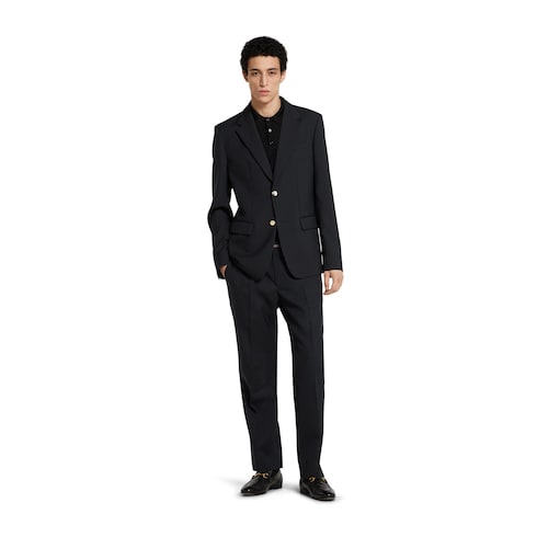 Pantalon en laine avec liseré