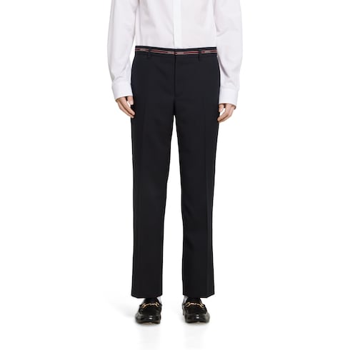 Wool pant with selvedge detail 