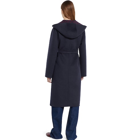 Cappotto reversibile in lana e seta con cappuccio