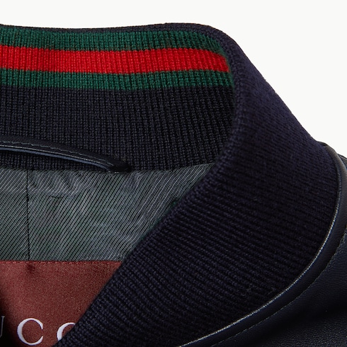 Chaqueta con zipper de piel de nappa