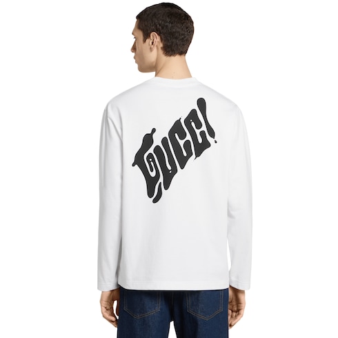 T-Shirt aus Baumwolljersey mit Gucci Logo