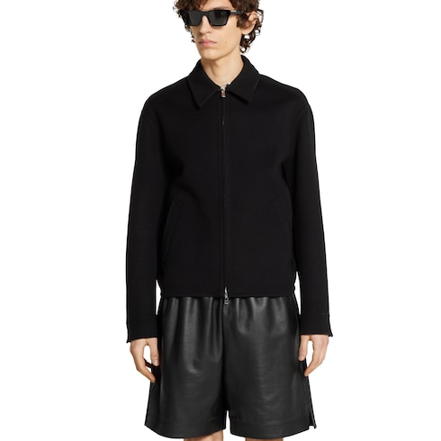 Jacke aus Woll-Doppelgewebe mit Reißverschluss