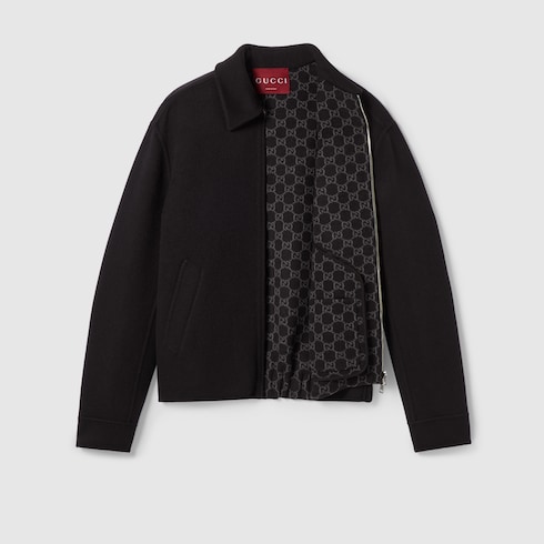 Chaqueta de lana doble con cremallera