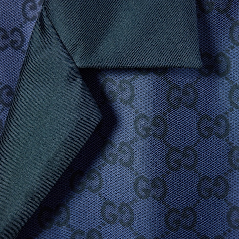 Camisa de bolos de sarga de seda con estampado