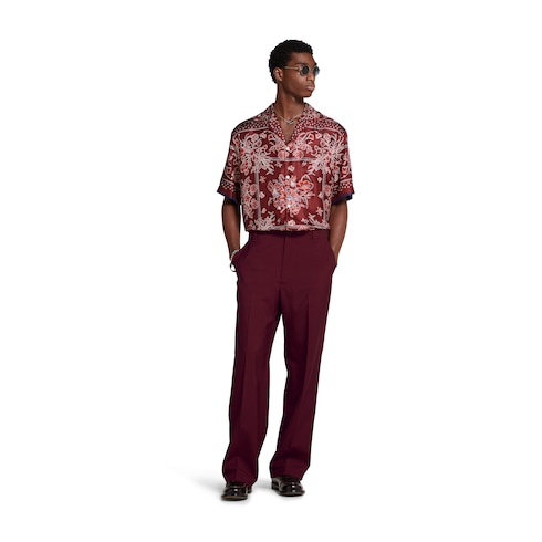 Camicia bowling in twill di seta con stampa