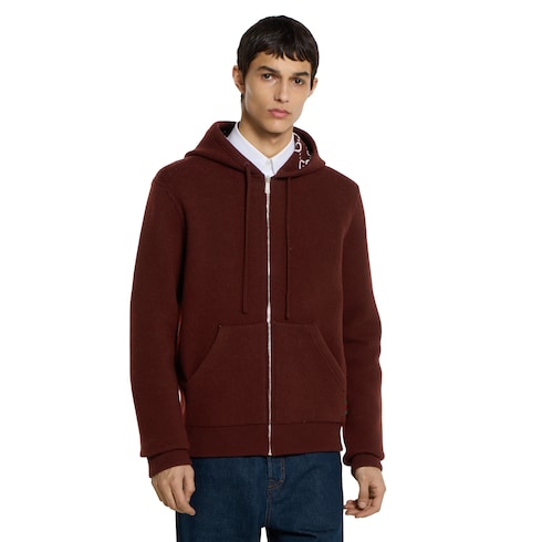 Wendbare Jacke aus Wolle mit Reißverschluss