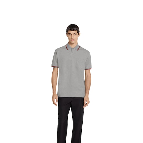 Polo en piqué de coton avec broderie