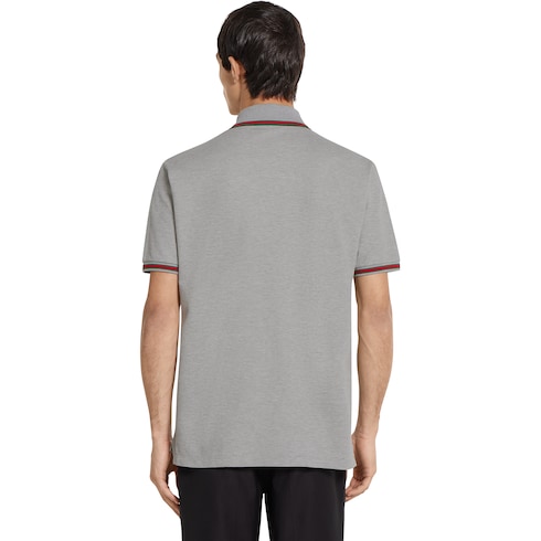 Polo en piqué de coton avec broderie