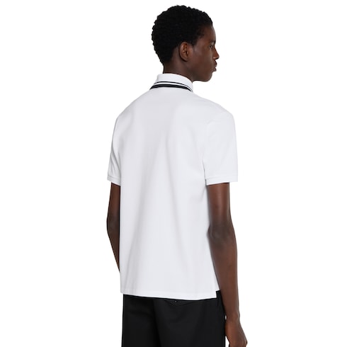 Chemise polo en piqué de coton avec broderie