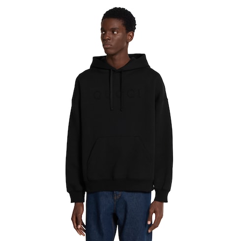 Double cotton jersey sweatshirt with logo