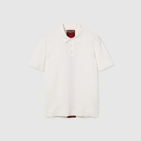 Knit wool polo shirt with Web