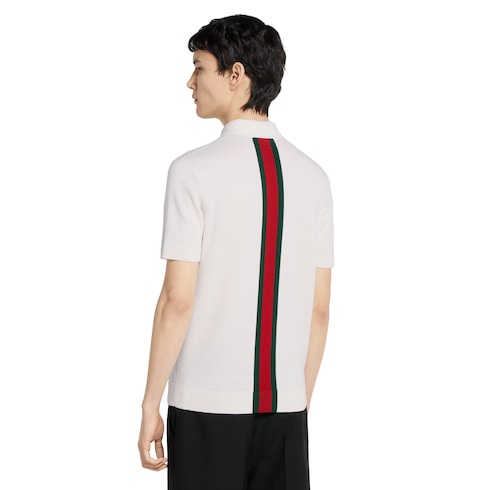 Polo in maglia di lana con Web