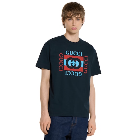 T-shirt in jersey di cotone stampato