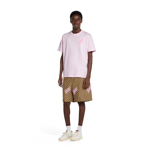 T-Shirt aus Baumwolljersey mit Gucci Logo