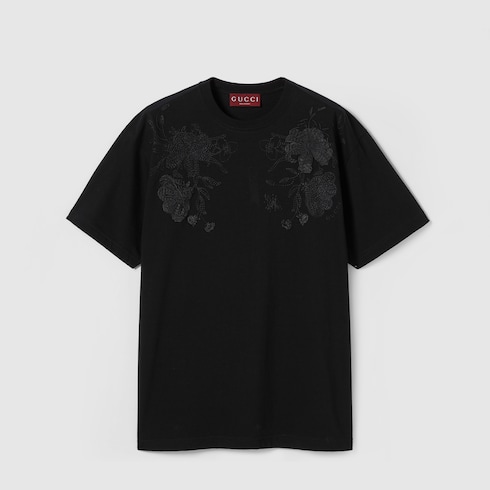 T-shirt in jersey di cotone con ricamo