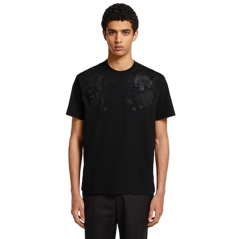 Cotton jersey T-shirt with embroidery