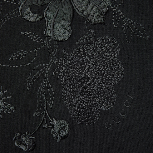 Cotton jersey T-shirt with embroidery