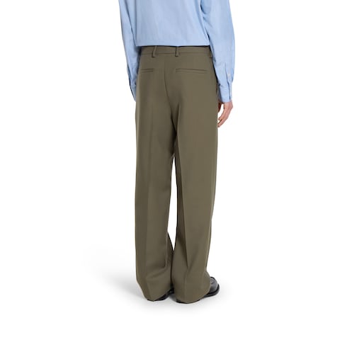 Pantalone in gabardina di lana con ricamo