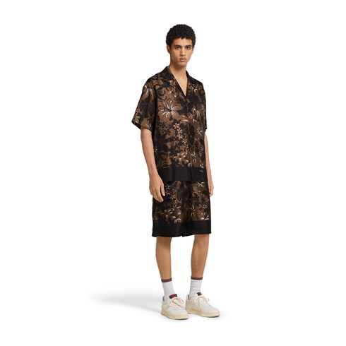 Chemise de bowling en twill de soie à imprimé