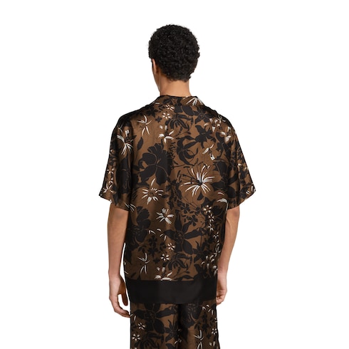 Chemise de bowling en twill de soie à imprimé