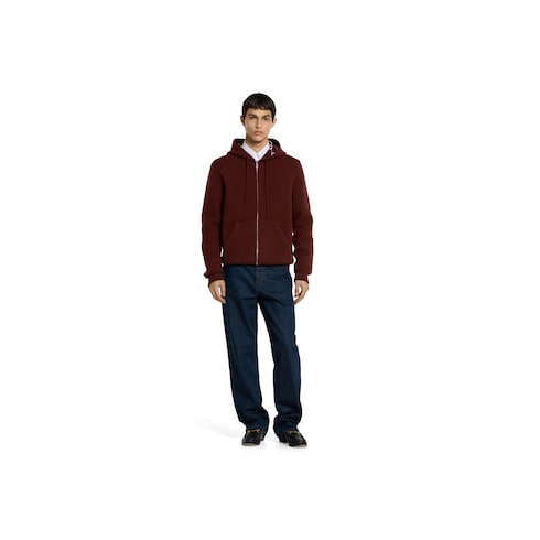 Reversible wool zip jacket