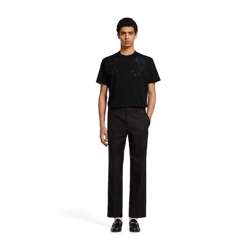 Cotton jersey T-shirt with embroidery