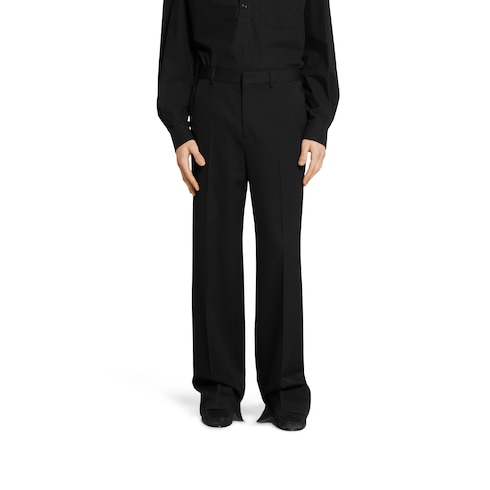 Wool gabardine pant with embroidery