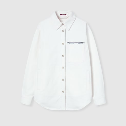 Chemise en denim avec liseré Gucci