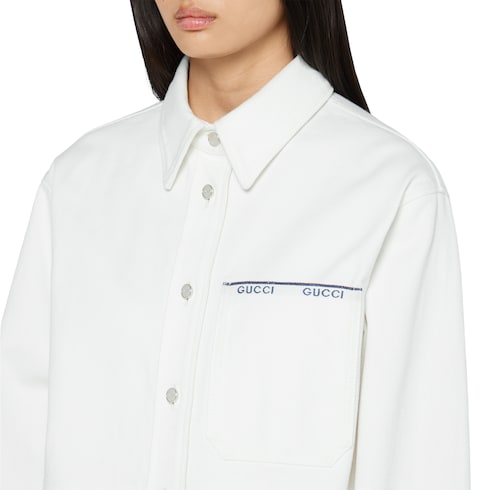 Chemise en denim avec liseré Gucci