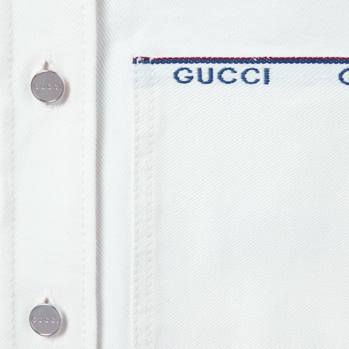 Chemise en denim avec liseré Gucci
