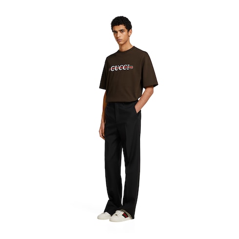 Printed cotton jersey T-shirt