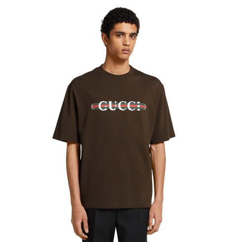 T-shirt in jersey di cotone stampato
