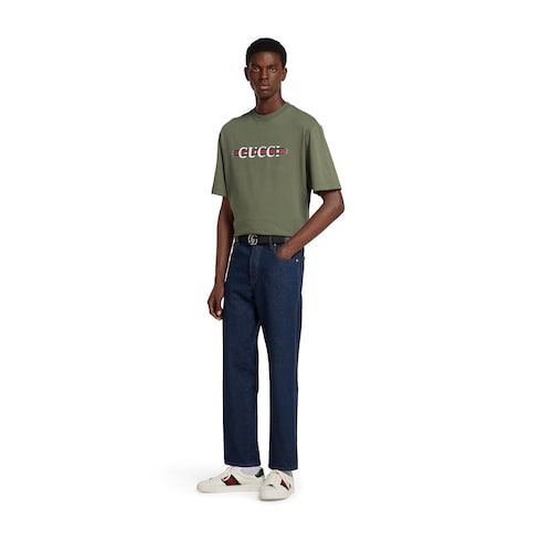 T-shirt en jersey de coton épais avec imprimé