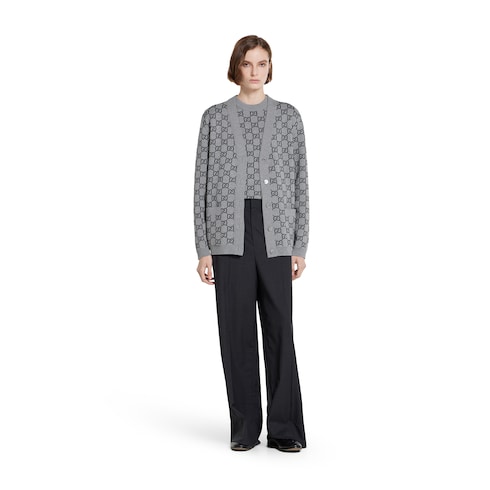 Haut réversible en jacquard de laine GG