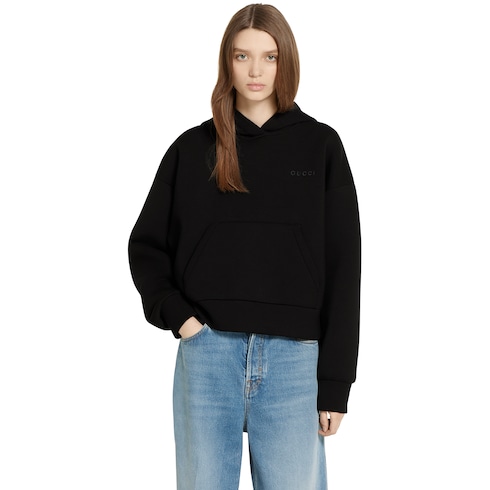 Sweat-shirt à capuche en jersey de viscose