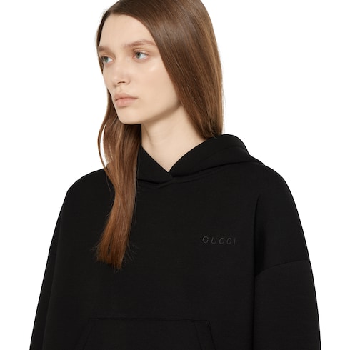Sweat-shirt à capuche en jersey de viscose