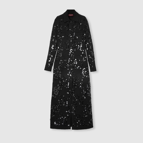 Polokleid aus Tweed-Mischung mit Stickerei