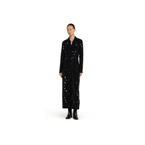Polokleid aus Tweed-Mischung mit Stickerei