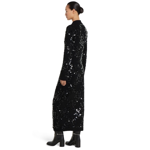 Polokleid aus Tweed-Mischung mit Stickerei