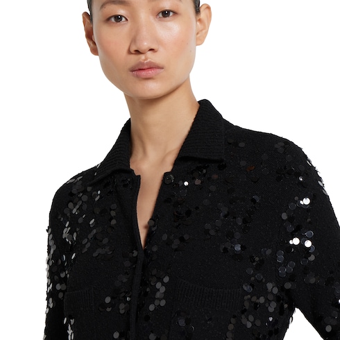 Robe polo en mélange de tweed avec broderie