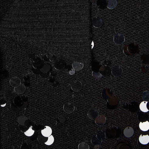 Abito polo in misto tweed con ricamo