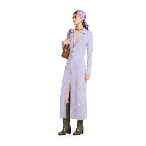 Vestido tipo polo con lentejuelas bordadas