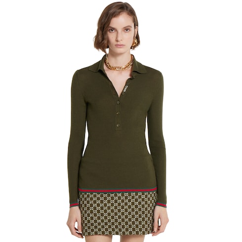Top in seta e cashmere con ricamo