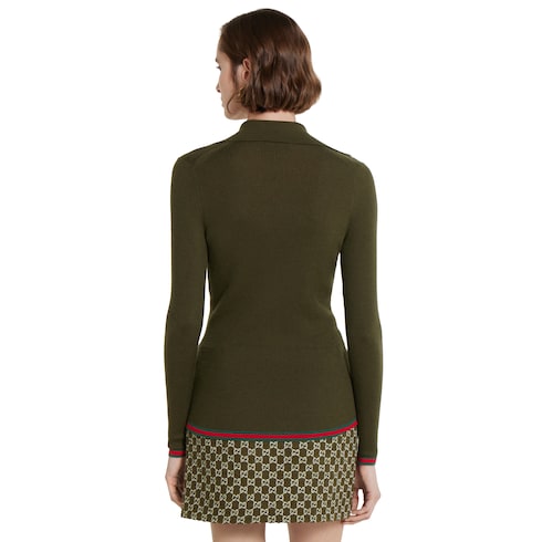 Top in seta e cashmere con ricamo