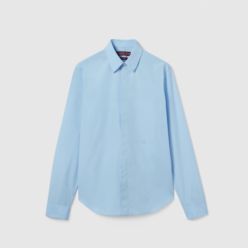 Camicia in popeline di cotone con ricamo