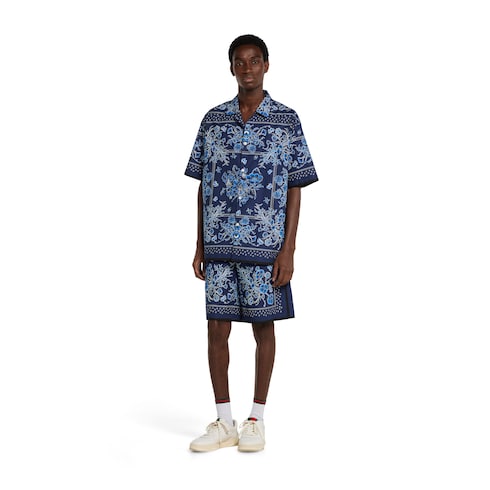 Short en popeline de coton à imprimé